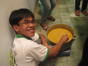 Vietnamese Student Cooking Chicken Curry